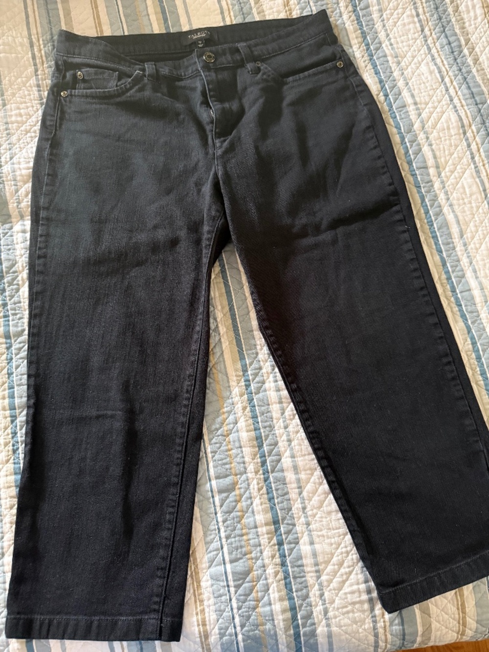 Talbots black denim capri size 10